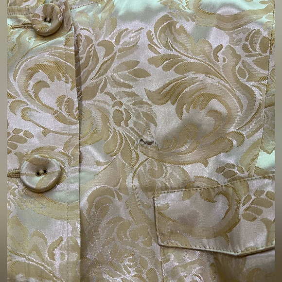 AVENUE JEANS Women's Jacket Blazer Yellow Gold Shimmer Lined 4 Pockets 26/28 - Picture 2 of 4